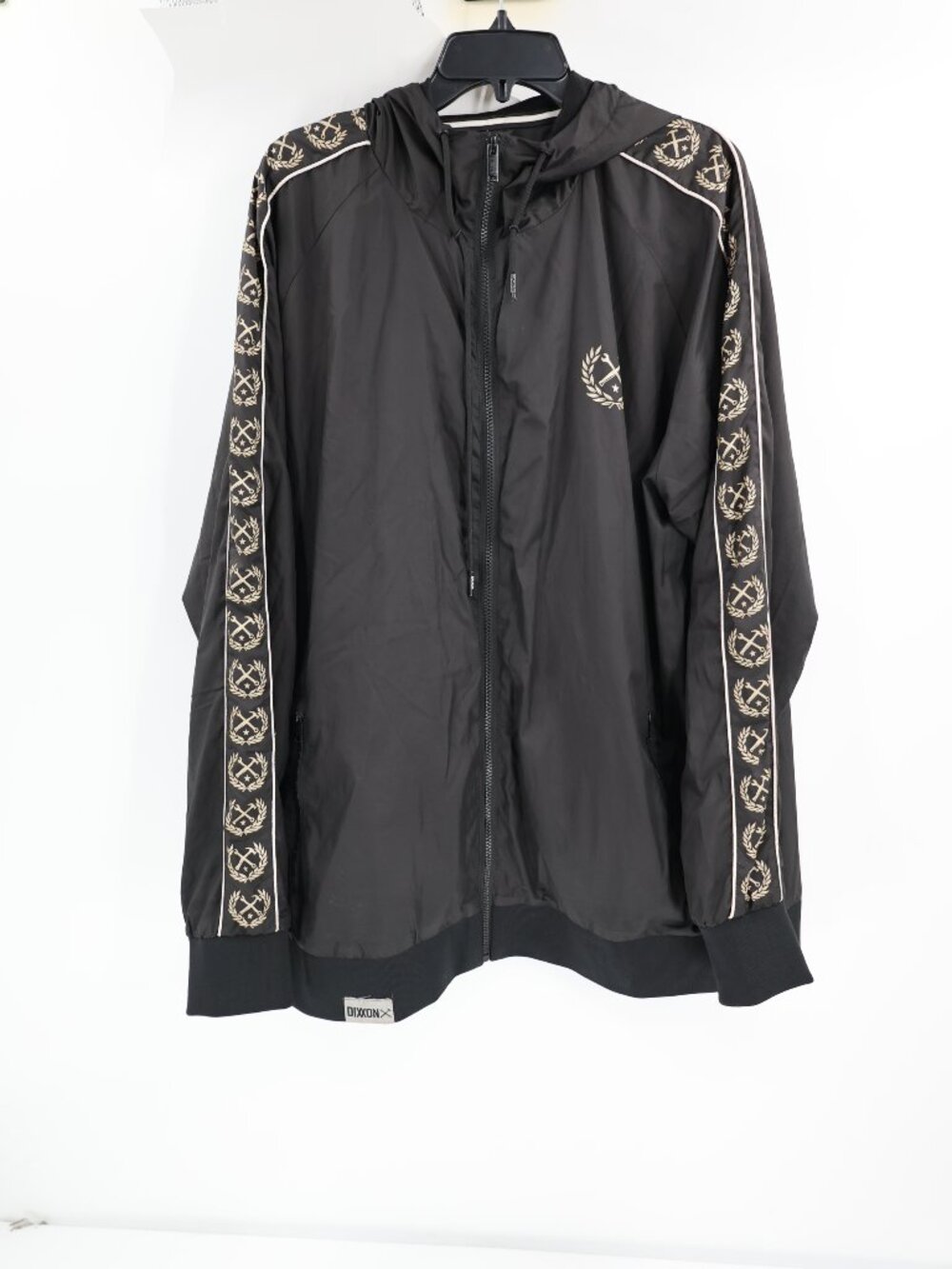 Dixxon Jacket Men’s 2XL The Waterfront Hooded Windbreaker Full Zip Black pockets